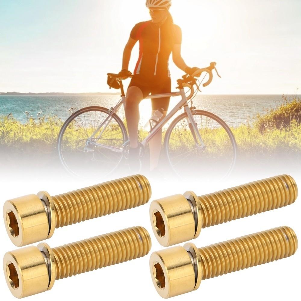 4Pcs Titanium Alloy Bicycle Stem Screws With Washers Stem Inner Hex Screws  Stem Assembly
