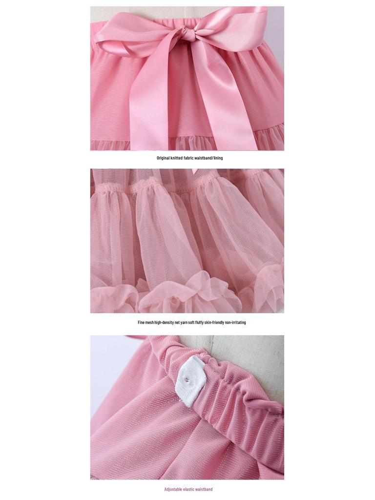 Flickors fluffiga tutu prinsesskjol - Sommar 2025 trendig europeisk och amerikansk stil