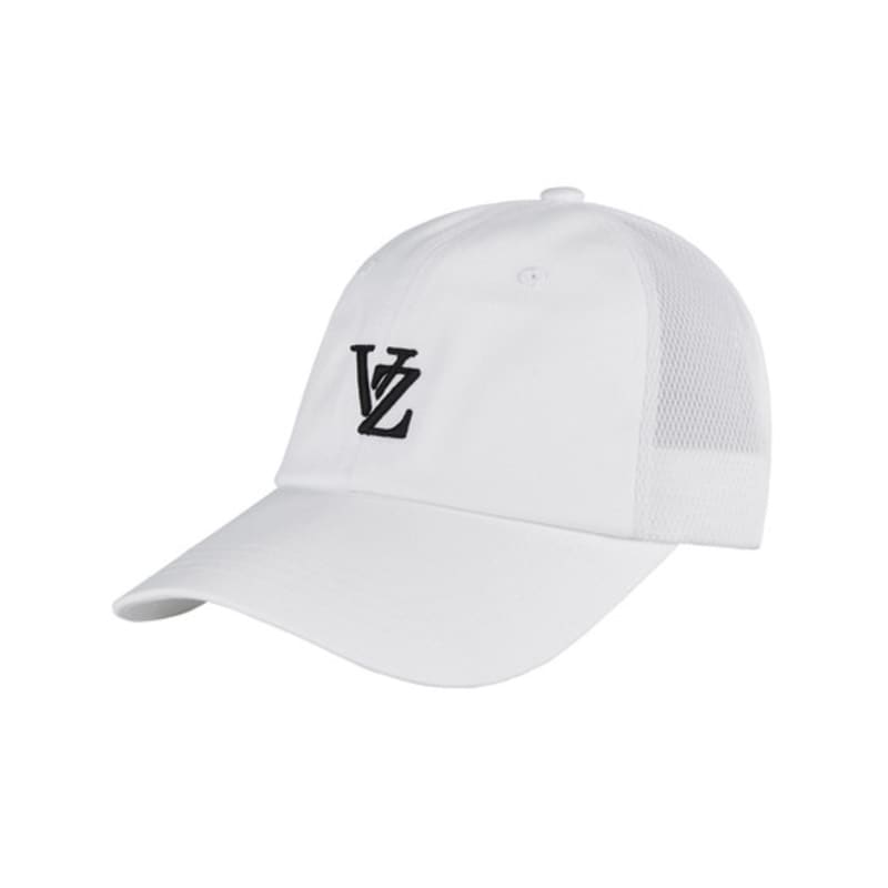 VARZAR 3D Monogram Side Mesh Overfit Ball Cap White