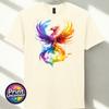 Rainbow T Shirt Mythical Bird Fantasy Tee Legendary Unisex Gift