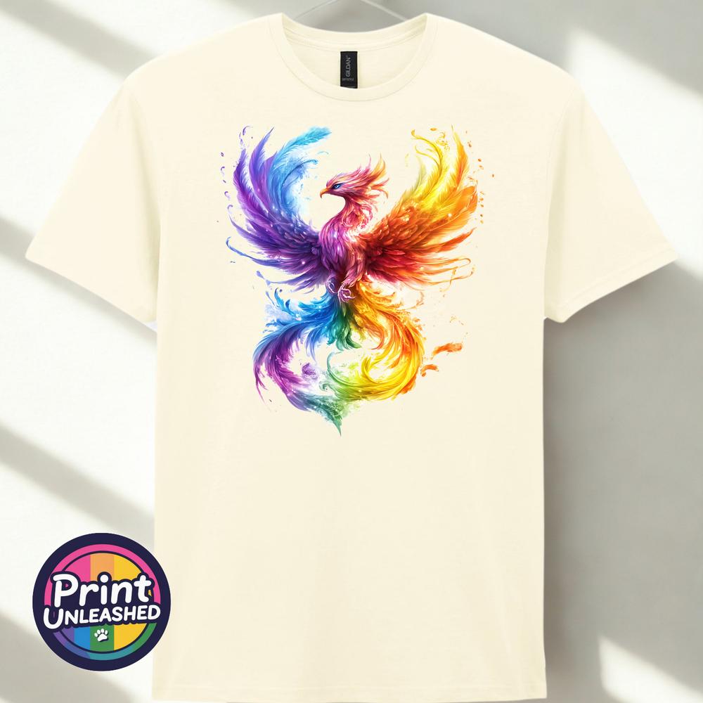 Rainbow T Shirt Mythical Bird Fantasy Tee Legendary Unisex Gift