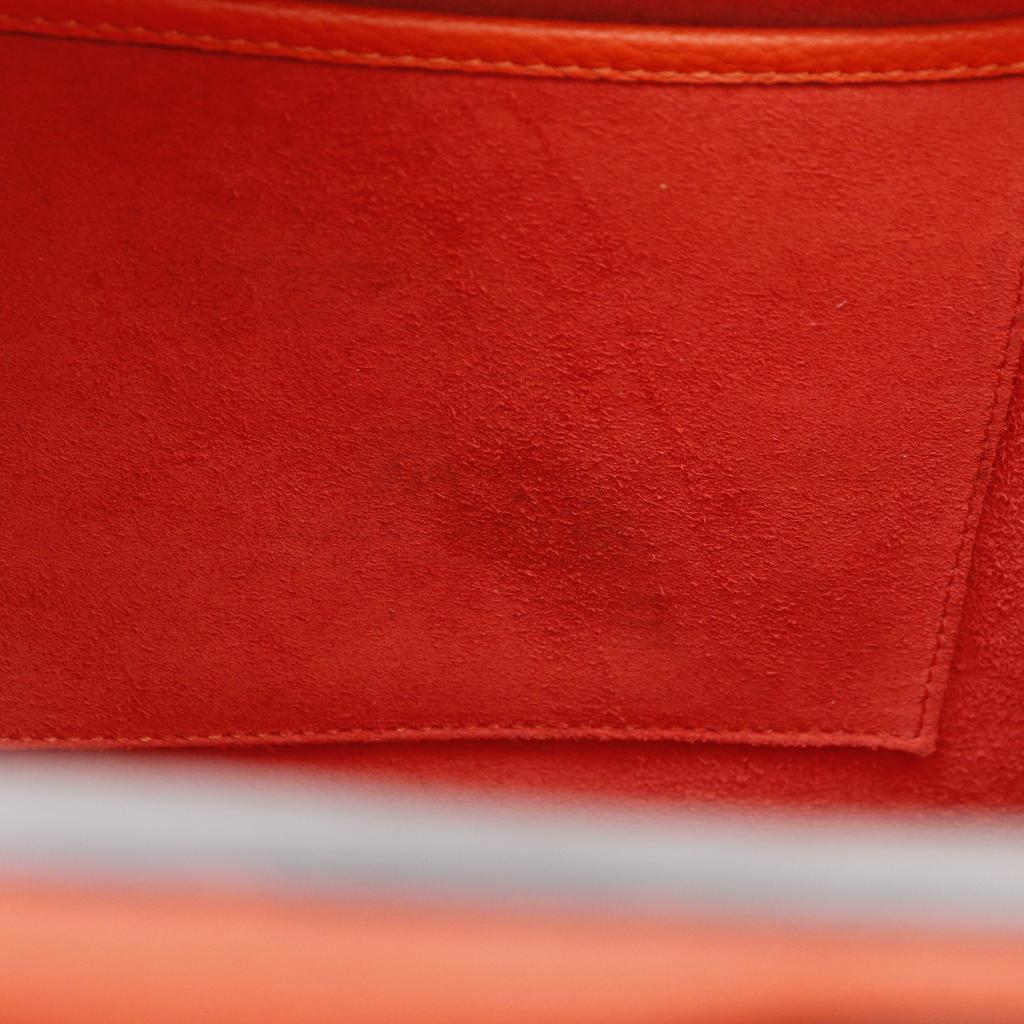 CELINE Luggage micro shopper Handbag 167793DRU.27 vermilion leather Women Used