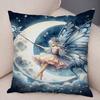 Cute Cartoon Forest Girl Elf Cushion  Double Print Pillowcase Decor for Sofa Home  Super Soft Plush Pillow Case ,(1)
