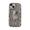 Electroplated mirror surface for Apple 15 violent bear quicksand bracket 16 bracelet iPhone14 soft case mobile phone case