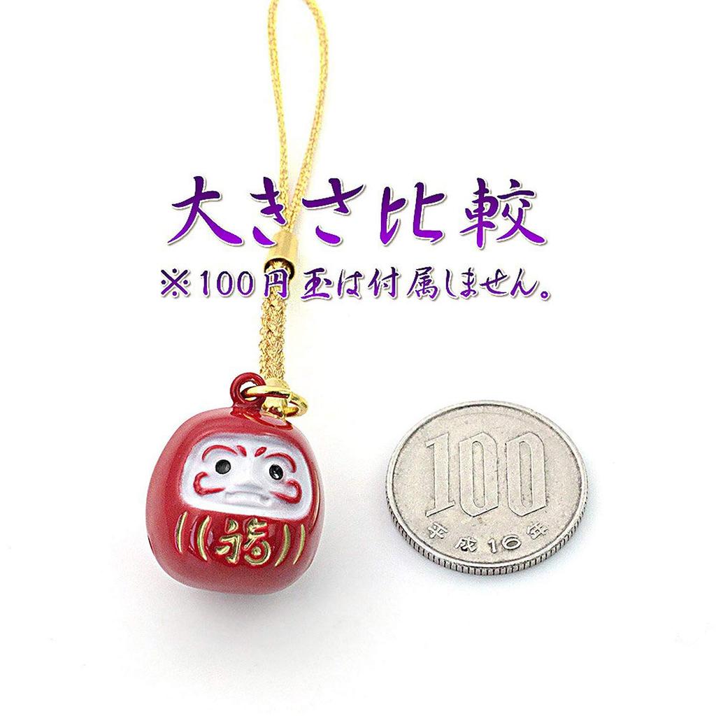 Daruma Strap Bell Daruma Netsuke Keychain Red Auspicious Charm Set of 10 [Barzaz]