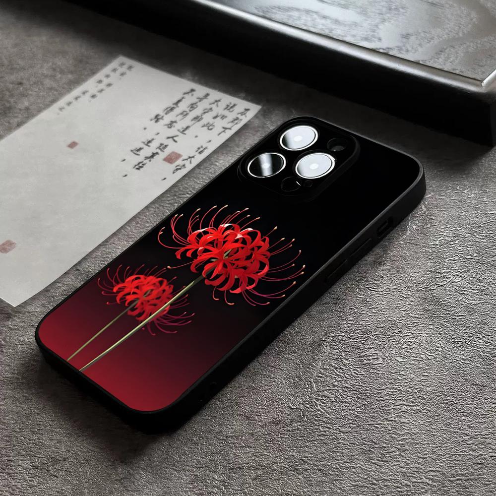 Rote Spinnenlilie Blume der Hölle Handyhülle für 17 Pro Max für iPhone 14 16 Pro Max 12 15 11 13 Pro Xr X Xs 8 7 Plus Rückabdeckung