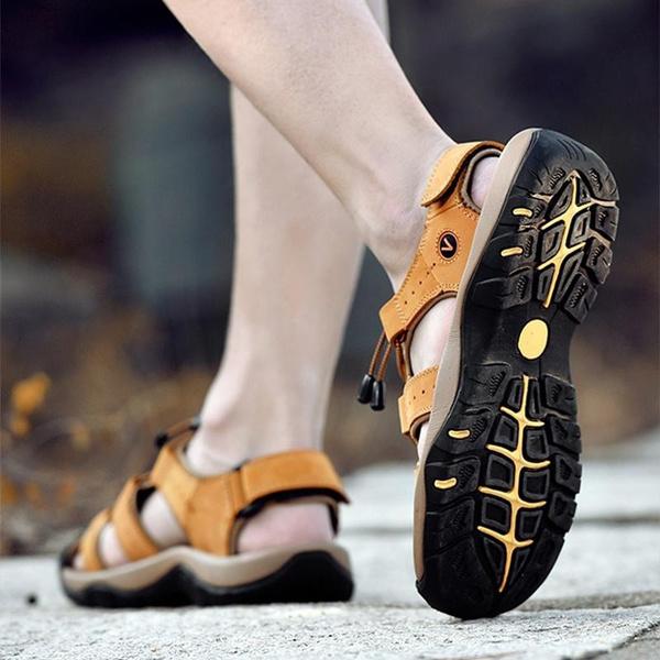 Hollow-out Wading Shoes Men Sandals Hiking Shoes Summer Casual Beach Sandals Plus Size