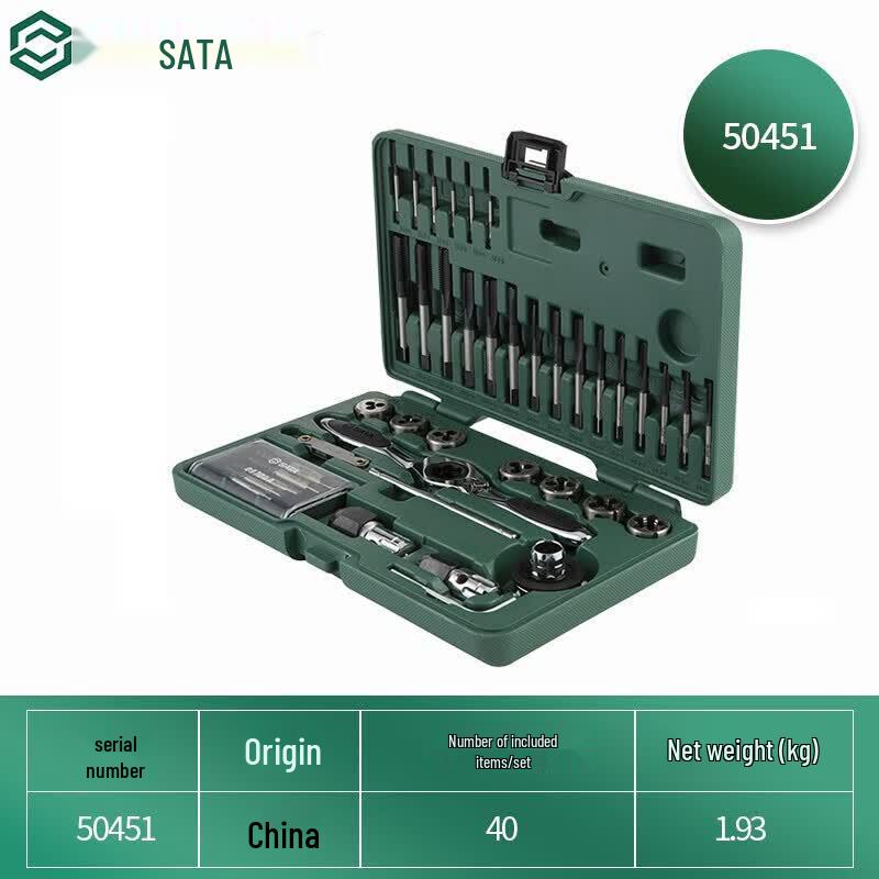 SATA 40-Piece Tap and Die Set 40 Pieces