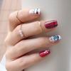 Cute Christmas Short Cat Eye Press-on Nails 30PCS, Snowman Santa Festive Fake Nails, Colorful Non-fading Healthy Comfortable