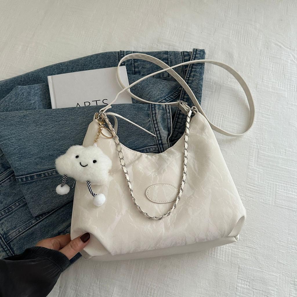 Neue Sommer-Ketten-Pendeltasche, Lässige Studenten-Weichgesicht-Großraumtasche für Damen, Mode Einzelschulter-Umhängetaschen