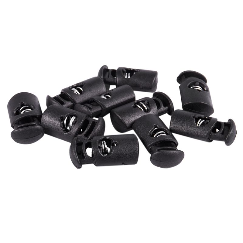 ABJI-Diameter 8 Mm Hole, Cord Cord Stopper Laces Snap Hook, Black, 40 Pcs