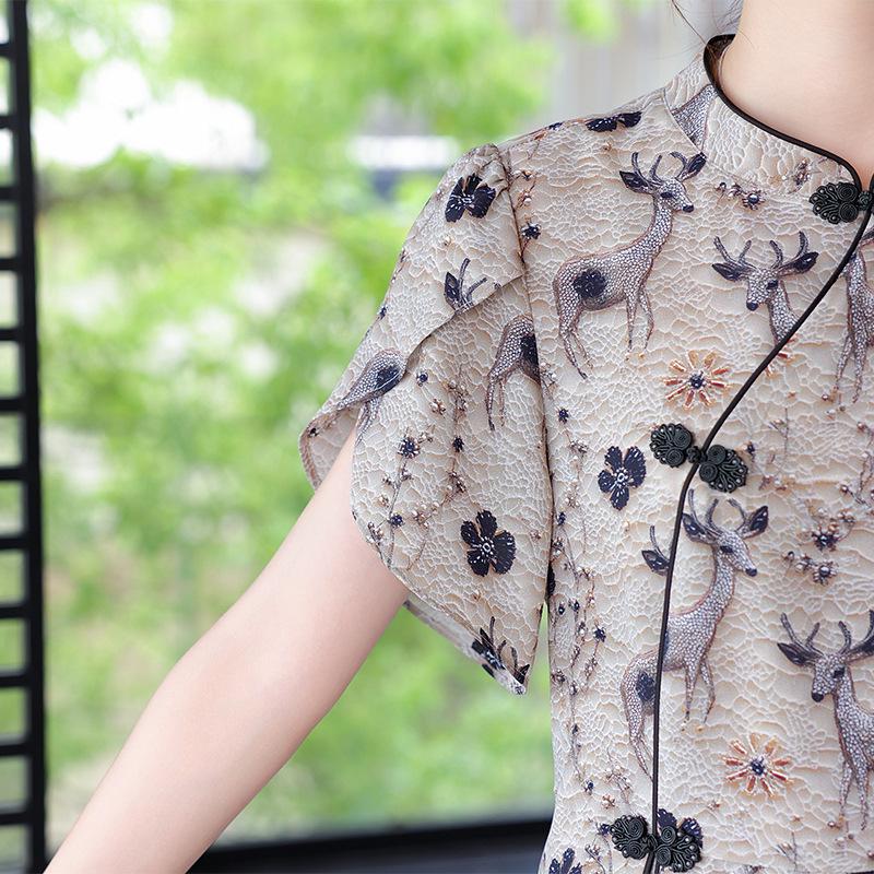 2026 Chic Two-Piece Chinese Style Summer Set for Middle-Aged and Elderly Women
