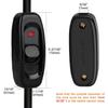 2pcs Inline Switch Cord Appliance Black/ White Switch Button ON OFF for Lamp Replacement Repair Control LED Electrical Extension