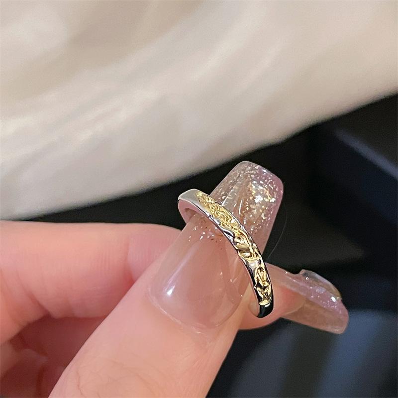 Simple And Fashionable Flower Opening Ring Dripping Oil Personality Full Diamond Stacking Wearing Combination Niche Design Ring Woman