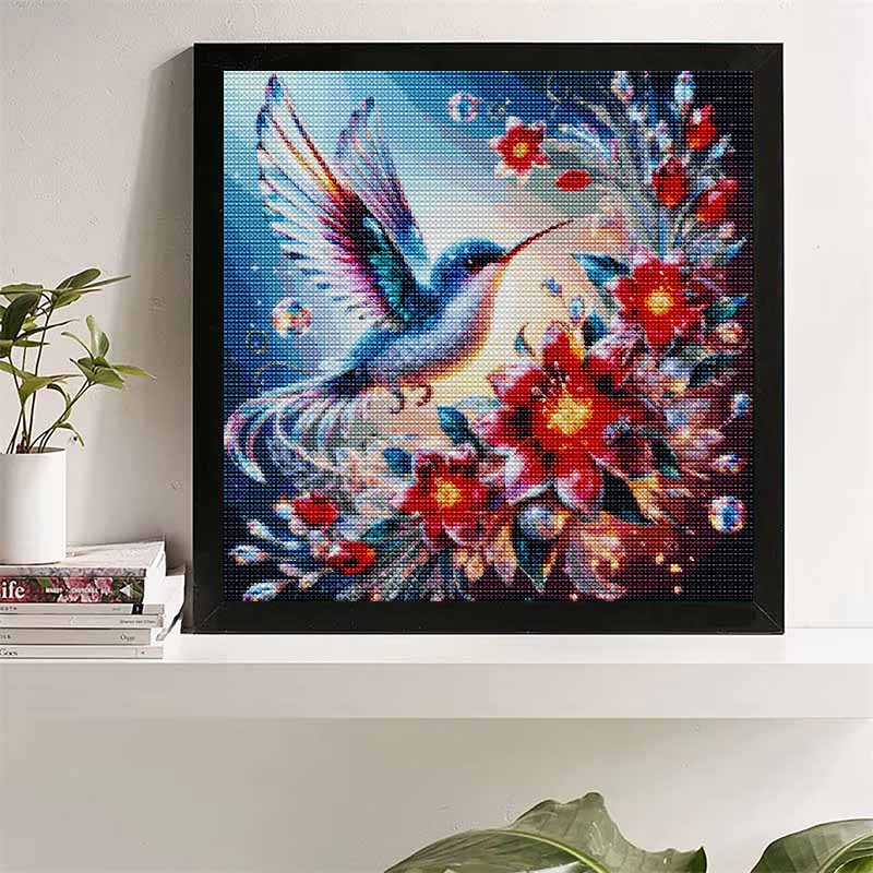 Hummingbird DIY Diamond Painting Kit with Colorful Rhinestones Sparkling Craft Canvas for Adults Home Decor and Relaxing Hobby