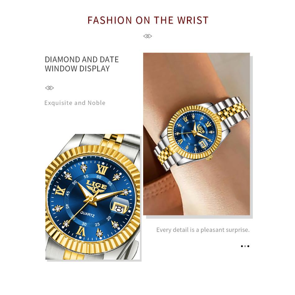 Women Diamond Watches Top Brand Luxury Women's Bracelet Watch Simple Round Waterproof Luminous Quartz Wristwatch