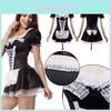 Sexy French Maid Costume For Women Plus Size Halloween Dress With Petticoat