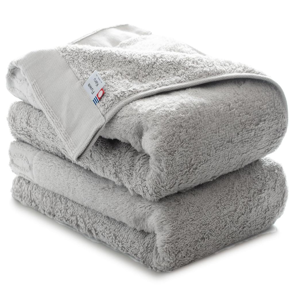 Tramparan Bath Towels, Imabari Towels, Made In Japan, Set of 2, Soft, Absorbent, Quick-Drying, Lightweight, Thick, 100% Cotton, Loose Twist, Fluffy, G