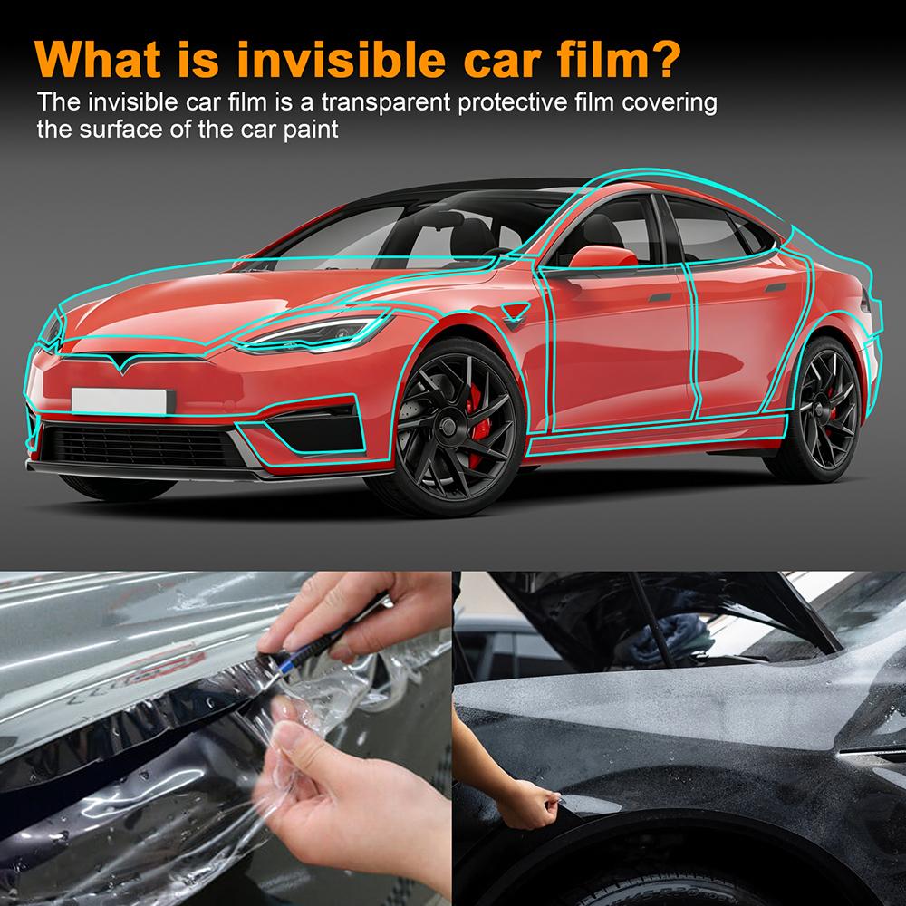 TPU Car Headlight Protective Film 26-27 For Tesla Model S PPF Transparent &Smoked black Anti-Scratch Auto External Accessories