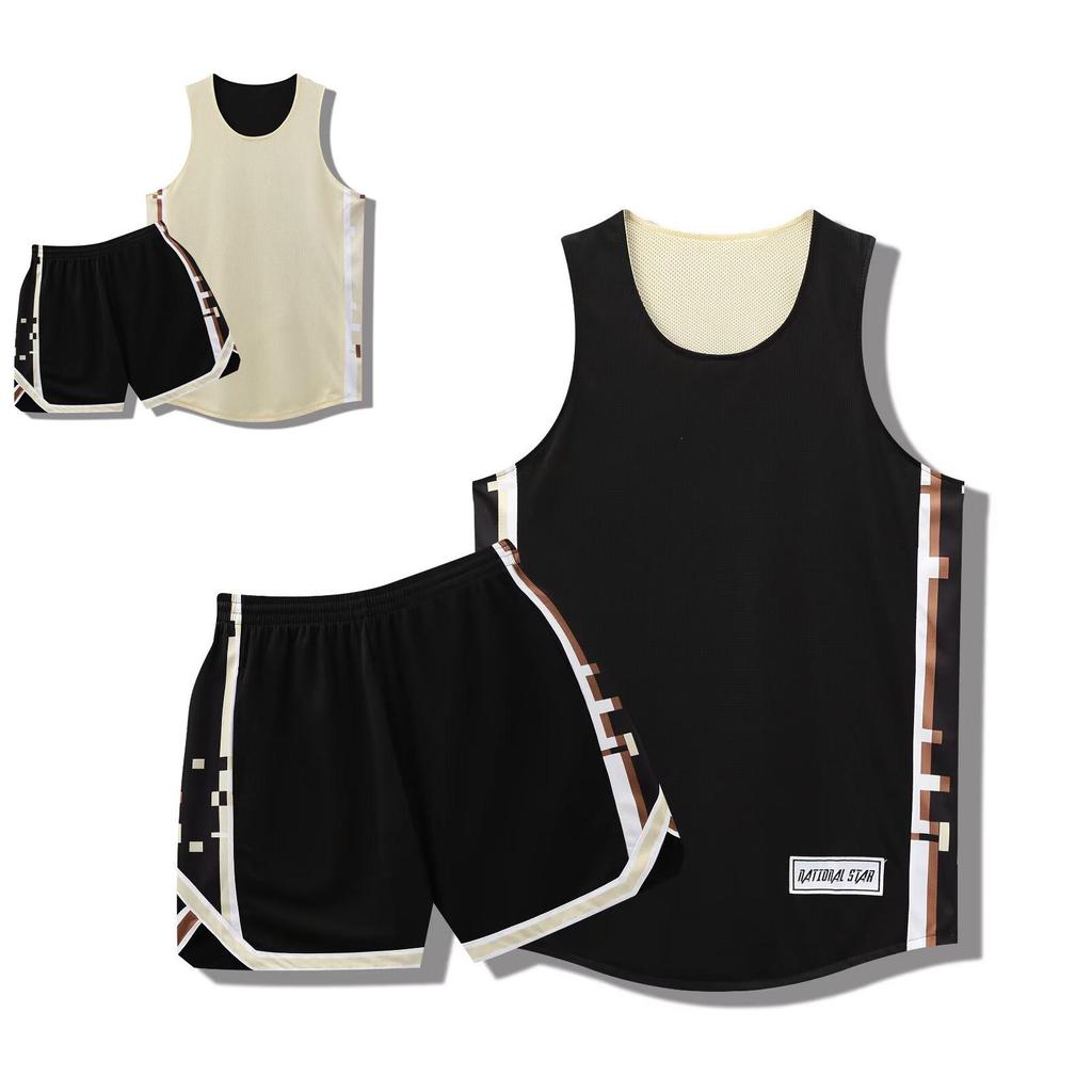 Reversible American-Style Basketball Jersey Set for Men & Women: College Team Training & Competition Uniform
