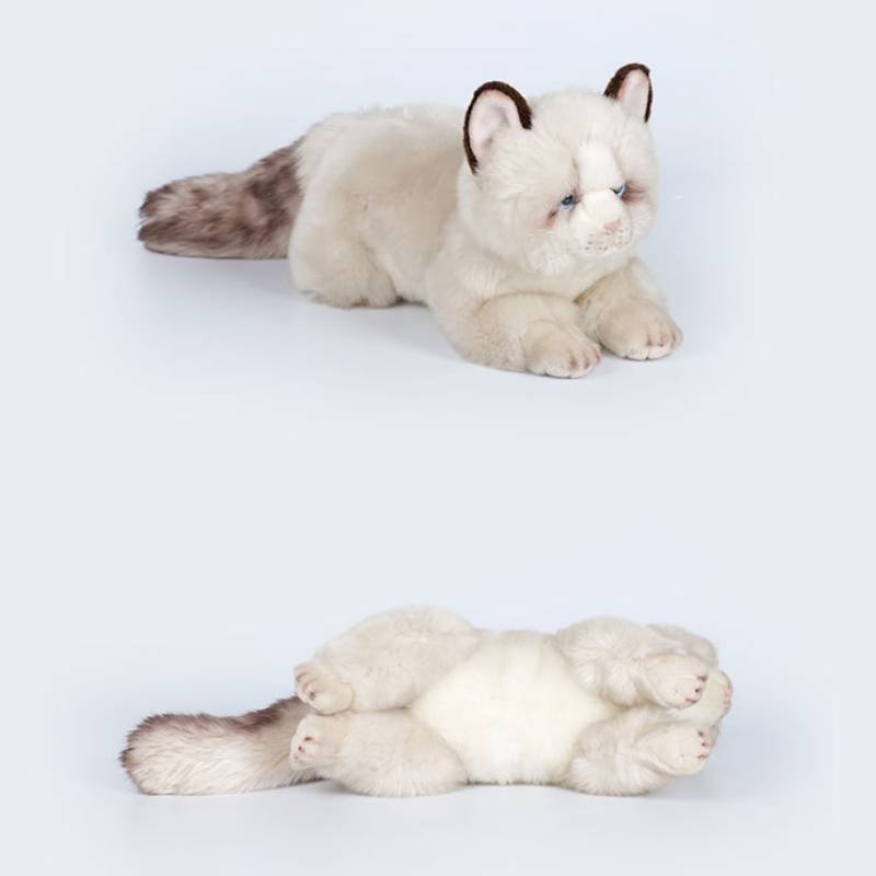 Katzen-Plüschtier mit PP-Baumwollfüllung, weiche Tier-Stoffpuppe für Kinder und Sammler
