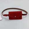 2 in 1 Waistband Waist Bag Flap PU Leather Coin Purse Simple Waist Belt With Bag  Phone Pouch