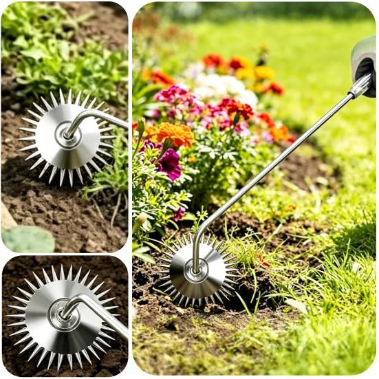 Désherbeur Manuel à Tête Rotative à 360 Degrés Extracteur de Mauvaises Herbes à Poignée Ergonomique Outil Manuel de Désherbage pour Arracher Pissenlit Chardon Jardin Pelouse Terrasse