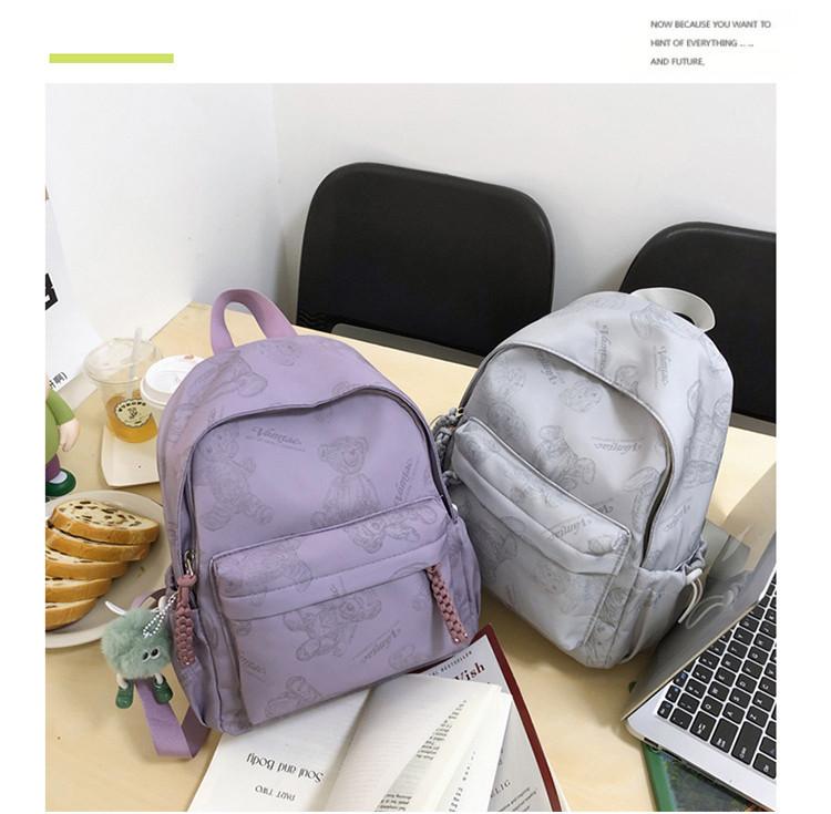 New Arrival Bear Pattern Dual Shoulder Bag Spacious And Versatile Bookbag For Travel Cartoon Anime Design Breathable Air Cushion Straps