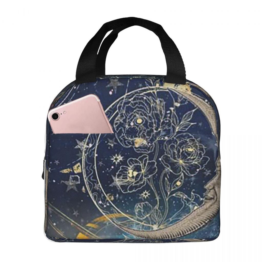 Moon Galaxy Pattern Insulated Lunch Bag for Women Children Portable Food Boxes Thermal Lunch Box Tote