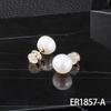 Gold-Plated Bright White Pearl Stud Earrings – Luxurious and Versatile Everyday Accessory