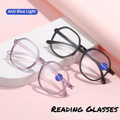 Reading Glasses Transparent Ultra-light HD Computer Glasses Women Anti-blue Light Glasses
