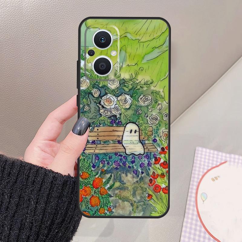 There's A Ghost Funda For OPPO Reno 12 F 11F 13F 14F 10 11 13 14 Pro 7 8 Lite OPPO Find X8 X6 X5 X9 Pro Case