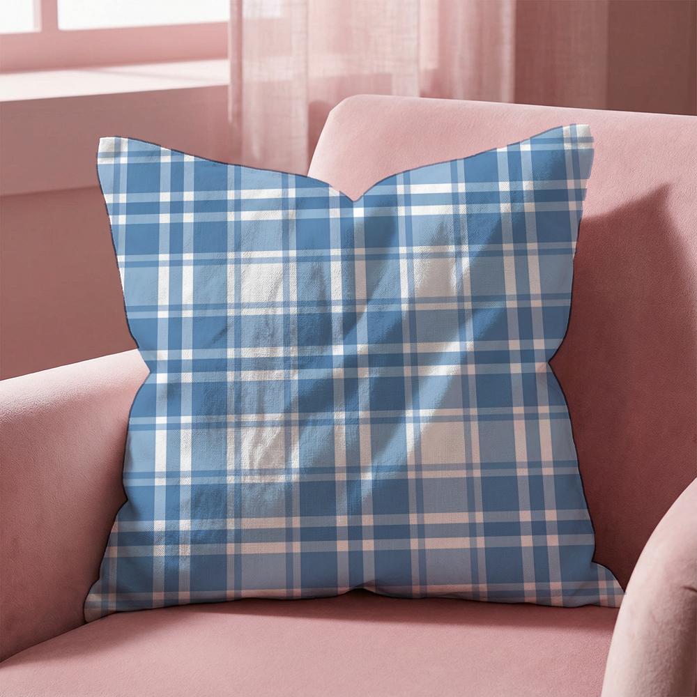 Checkered Pattern Cushion Cover MultiScene Pillow Cover for Home Car Reversible Soft Durable for Daily Use