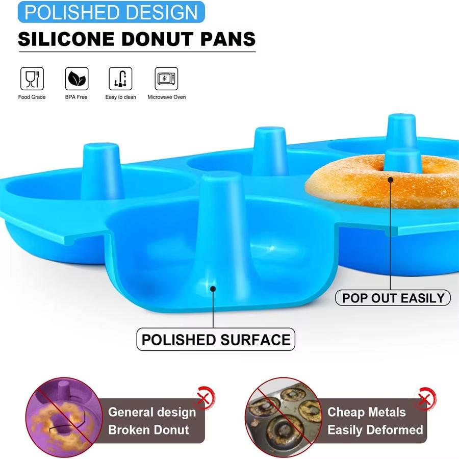 Silikonová forma na formy na koblihy s 6 otvory odolná proti vysokým teplotám, nepřilnavá mini forma na košíčky Nástroj na výrobu forem na pečení v troubě pro kutily