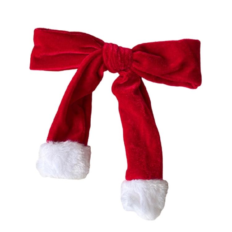 Süße Fellhaarspange Weihnachts-Haarnadel Süße Schleife Büsche Haarspange