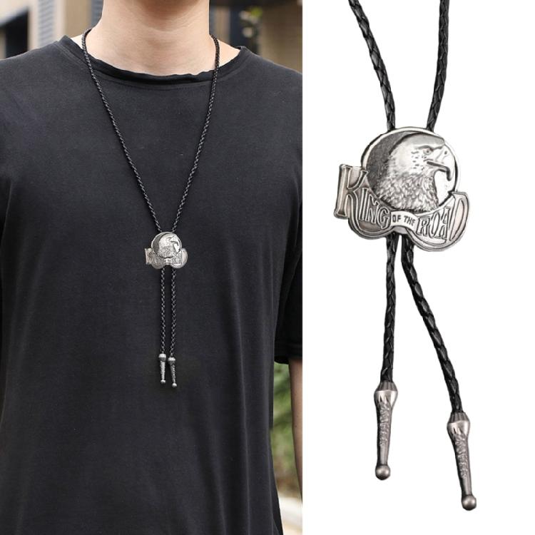 Cravatta da Uomo Personalità Stili Originali Cravatte Bolo Occidentali Cravatta con Ciondolo in Pelle per Abbigliamento Sportivo e Casual