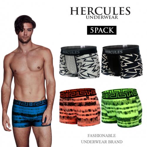 

[Hercules Белье] Стильный и удобный набор боксеров (5-Pack) [Отправлено из Кореи] 100% Оригинал 95