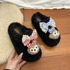 Cute Indoor Shirley Rose Cotton Slippers 2025 Autumn and Winter New Non-slip Indoor Home Can Wear Fluffy Slippers