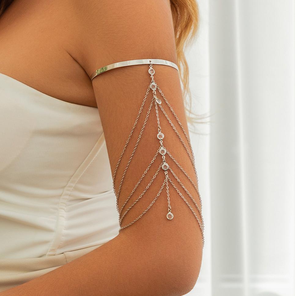 Ingemark 17 Styles Boho Crystal Pendant Cuff Open Bangles for Women Wed Bridal Goth Tassel Link Arm Bracelets Party Zircon Gift