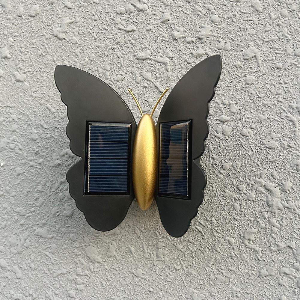 Butterfly Shaped Solar Wall Light Outdoor Wall Lantern Motion Sensor Outside Yard Lamp Auto On/Off LED Induction Lamp for Fence