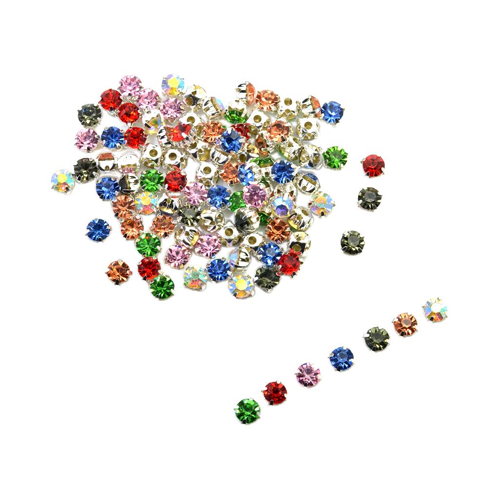 100pcs Square Grade A Rhinestone Beads Sew On for Jewelry Makings 6mm