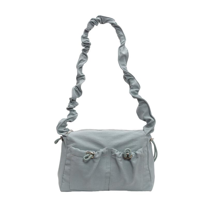 Fashion Nylon Drawstring Pleated Cloud Bag Female Niche Personality Soft Solid Color Shoulder Messenger Bag Female