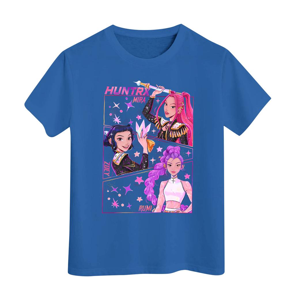 Boys Girls Round Neck Casual Printed Short-sleeved T-shirt Top