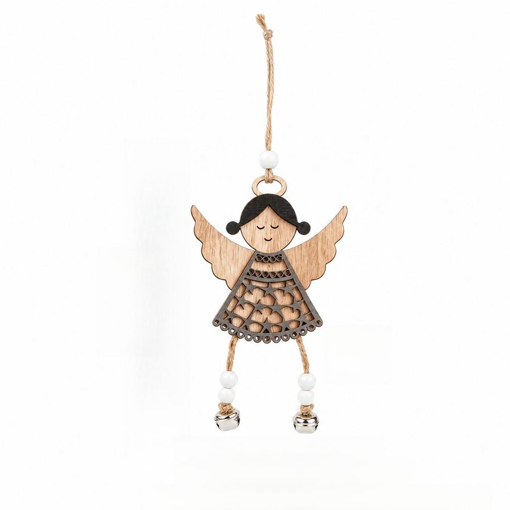 Large Wooden Christmas Hanging Ornament for Christmas Tree and Indoor Home Decor