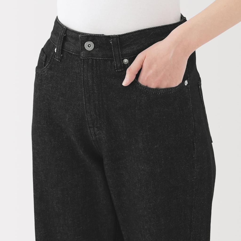 MUJI Kapok Blend Denim Straight Size Size 27 Women's Pants, BE1TSA5S, Black, 73.5cm Inseam, Women's (68.5cm)