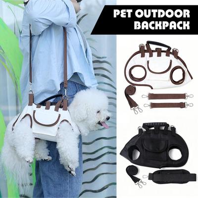 Pet Outdoor Backpack Dog Out Hand Crossbody Vest Leash Small Single-shoulder Bag For Dog And Cats Hands-Free Outdoor Travel Use
