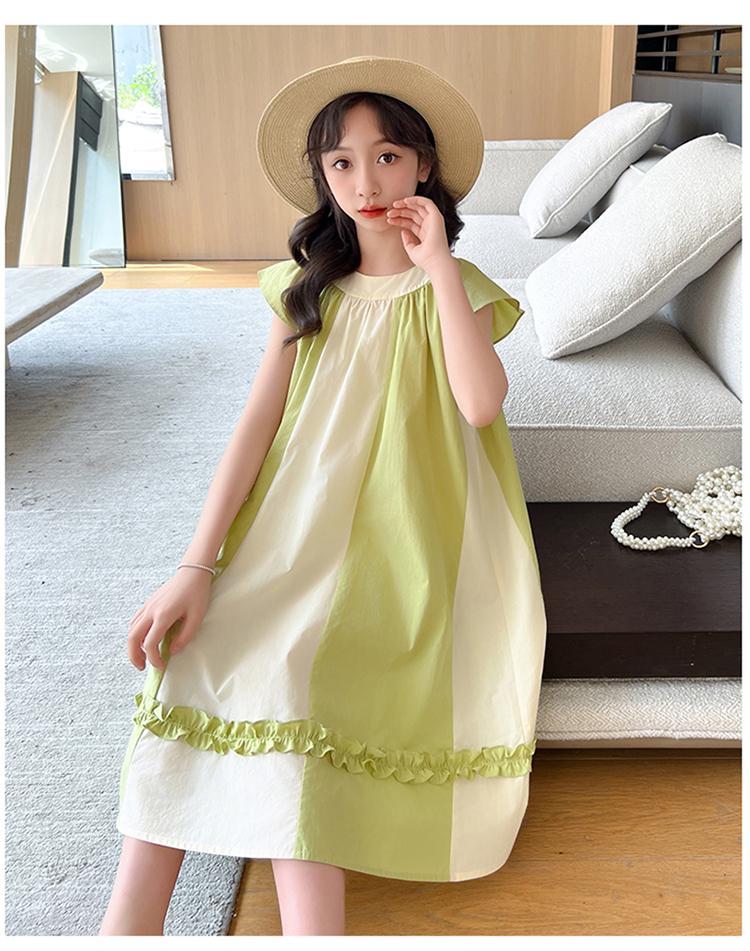 New Summer Dress for Girls, Children's Summer Internet Celebrity, Western Style Cotton Princess Dress, Girls' Thin Dress