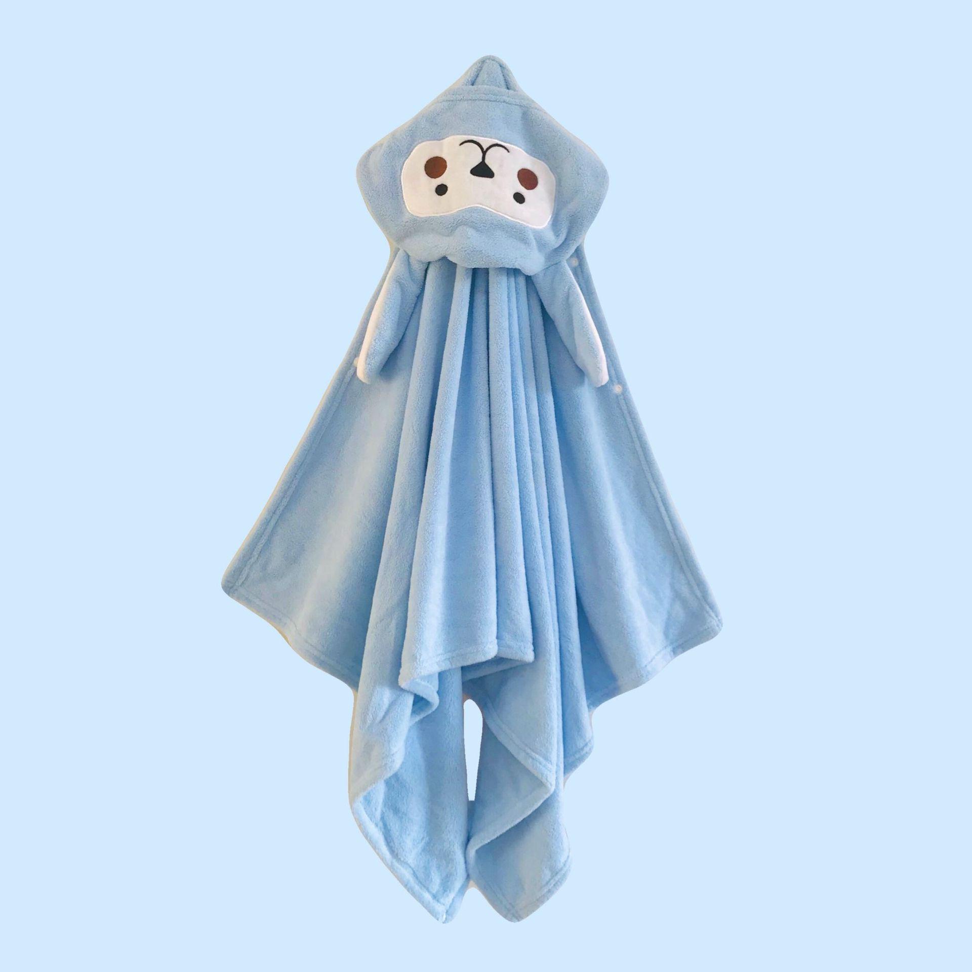 

Children s Hooded Coral Fleece Bath Towel – Soft, Absorbent, Thickened Newborn Baby Cape. Regular