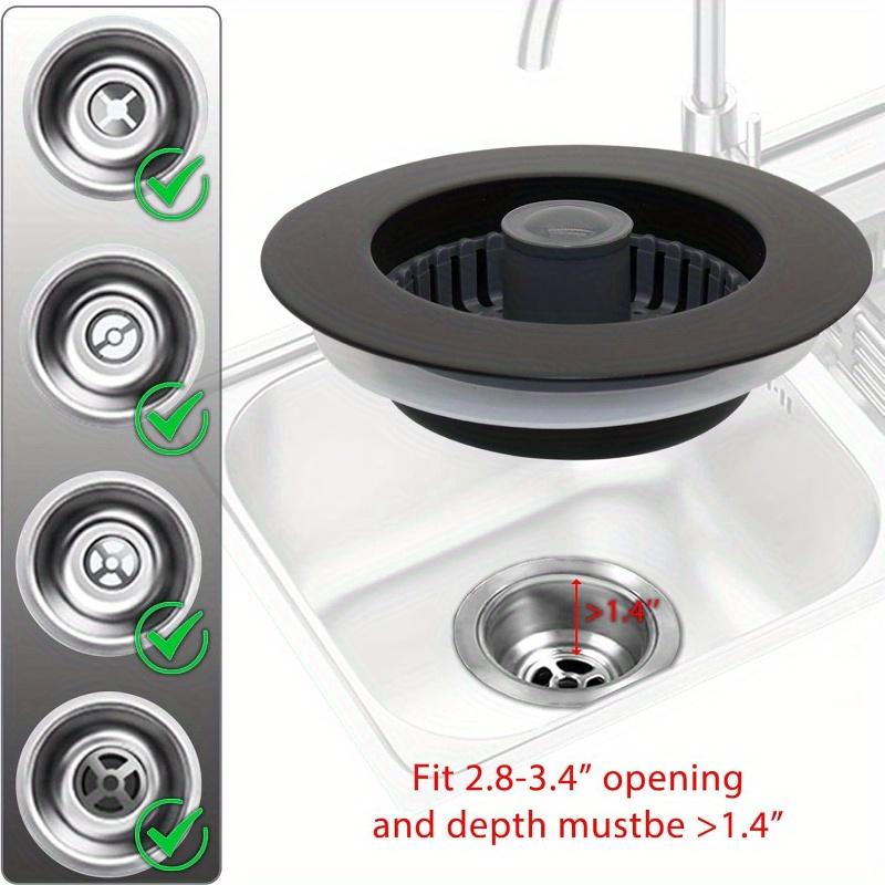 3-in-1 Kitchen Sink Stopper, Pop-Up Kitchen Sink Sewer Strainer, with An Extra Basket Strainer for U.S Standard 3-1/2-Inch Kitchen Sink Sewer Stopper,