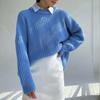 Solid Color, Round Neck, Thick Sweater, Women's, Autumn and Winter New Products, Loose Fitting, Long Sleeved, Pullover Knitted Sweater